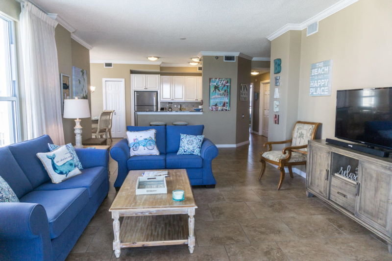 Living room in Beach Colony condo, Navarre, FL