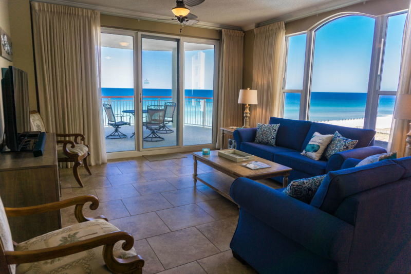 Living room in Beach Colony condo, Navarre, FL