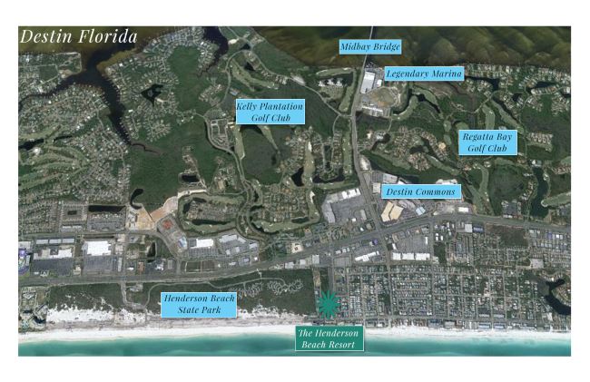 Map of the Henderson Beach Resort in Destin, Florida