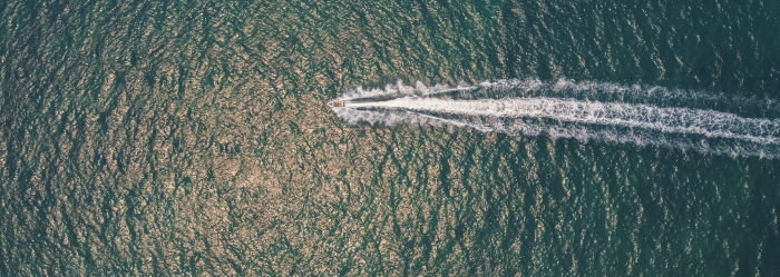 aerial view of a boater