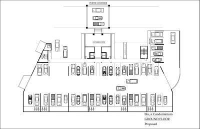 blu Condominiums site plan for parking level