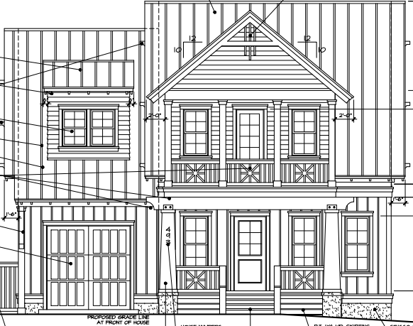 Elevation plan for new home in Lakeside at Blue Mountain Beach