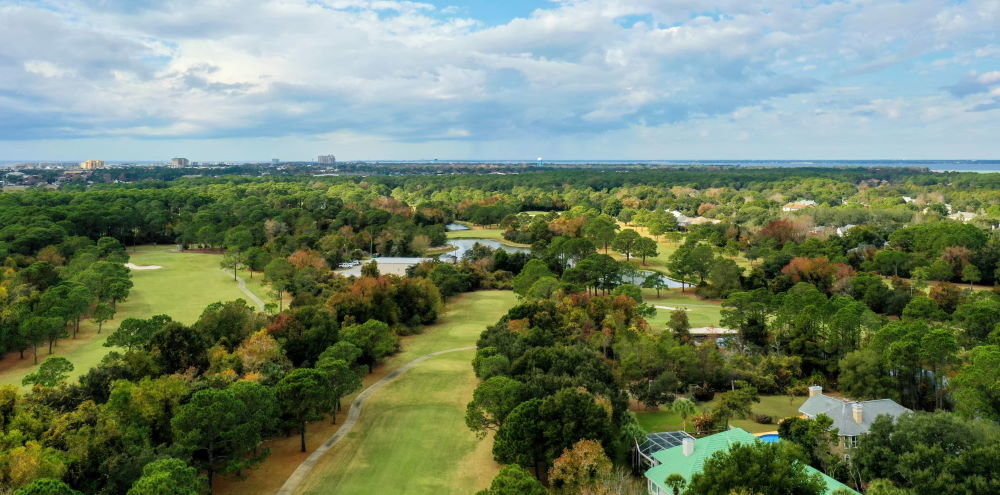 Golf course and golf homes in Indian Bayou, Destin, Florida