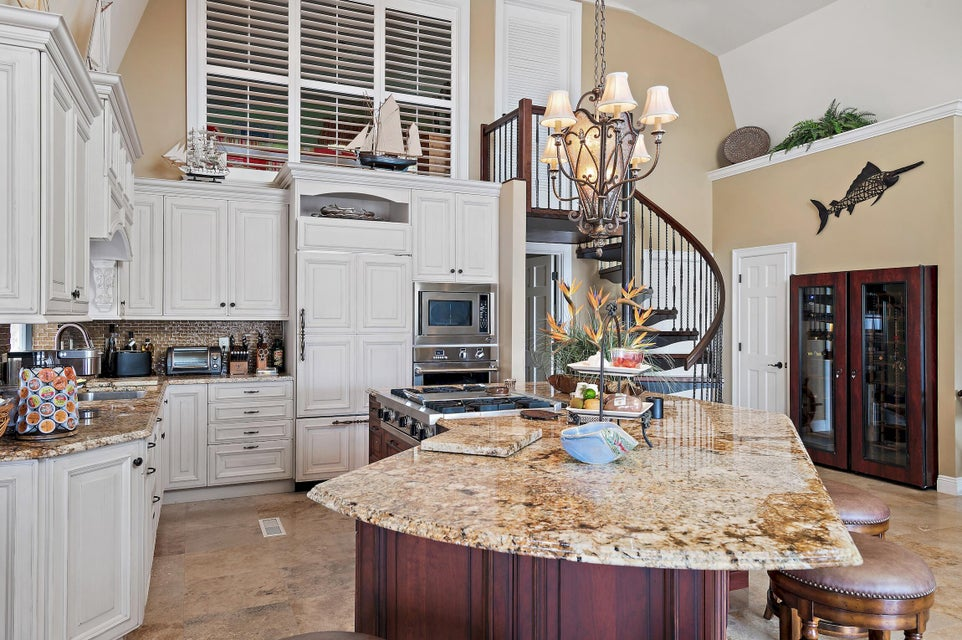 Kitchen in Holiday Isle waterfront home