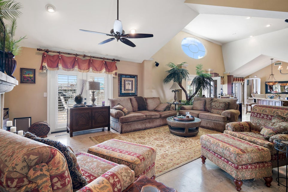 Living room in Holiday Isle home