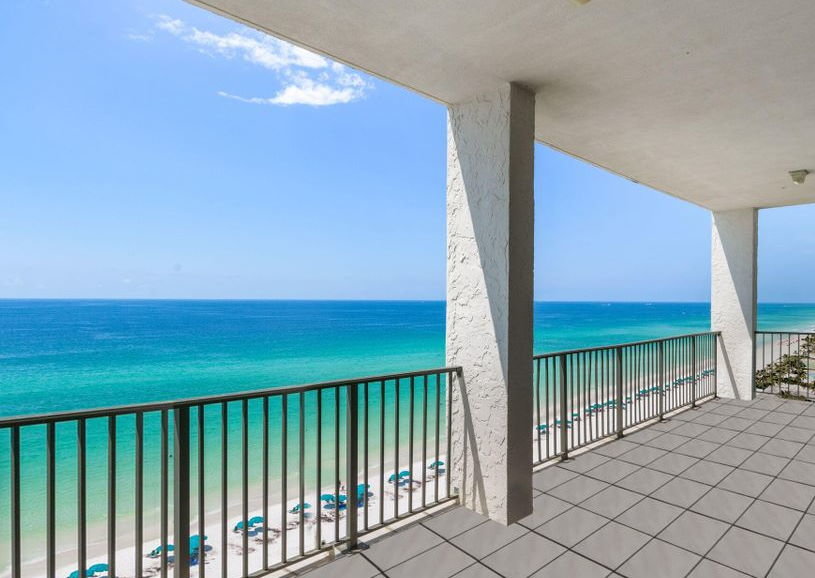 Balcony with gulf view at Regency Towers